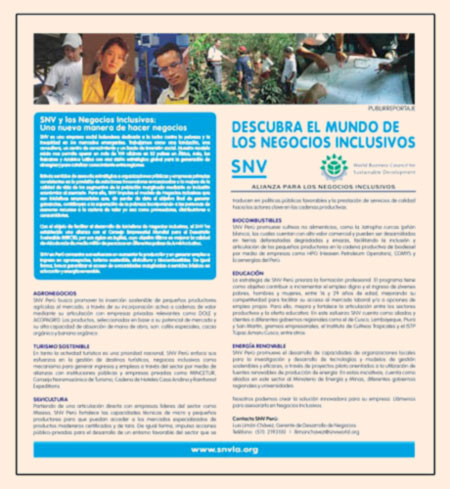 página en Suplemento ENERGIA para SNV - SERVICIO HOLANDES DE COOPERACION AL DESARROLLO en Diciembre
