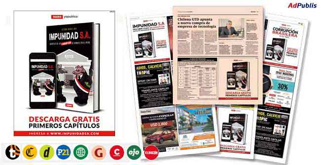 El Comercio, Dia y Gestion diarios de Negocios pauta de avisos rotativos combos de avisos rotativos 6x3 para IMPUNIDADSA.com. combos de avisos soluciones de marca